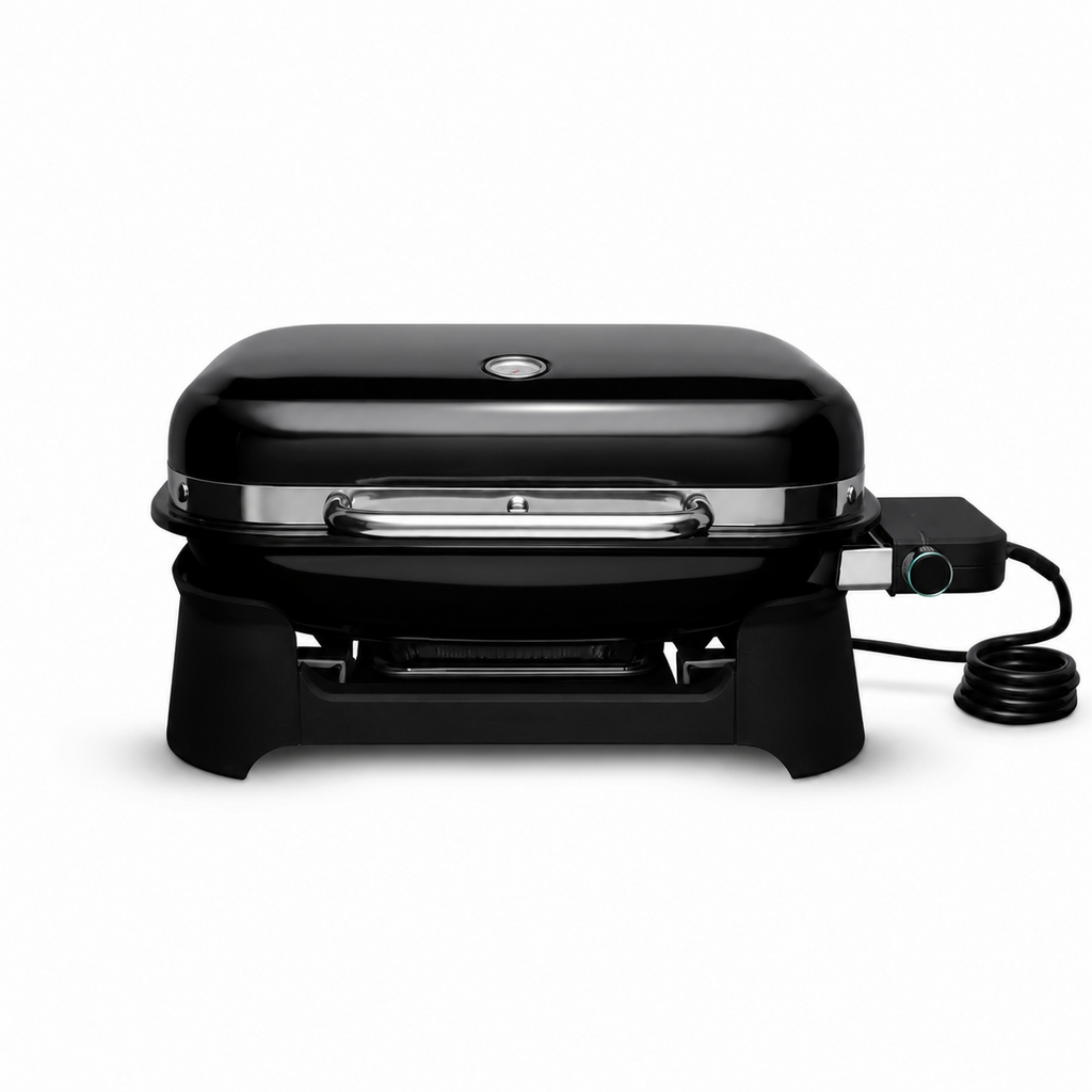 Compact Outdoor Electric Grill with 600°F+ Heat, 242 sq. in., Black