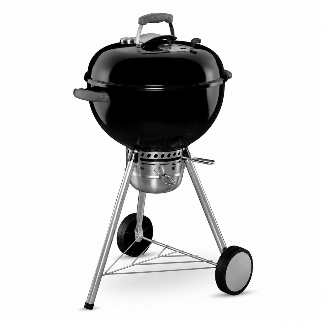 22-Inch Kettle Charcoal Grill with Removable Ash Catcher and Wheels, Black