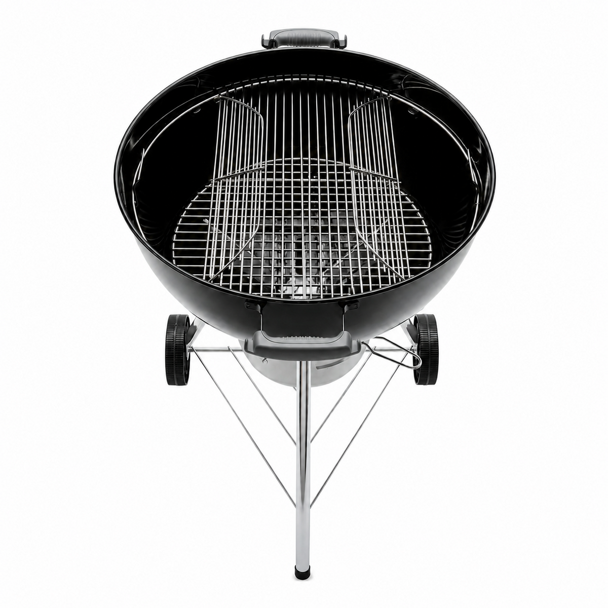 22-Inch Kettle Charcoal Grill with Removable Ash Catcher and Wheels, Black