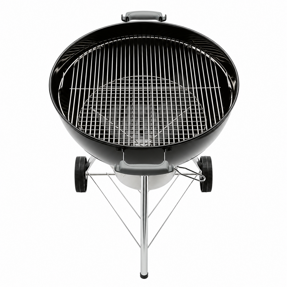 22-Inch Kettle Charcoal Grill with Removable Ash Catcher and Wheels, Black