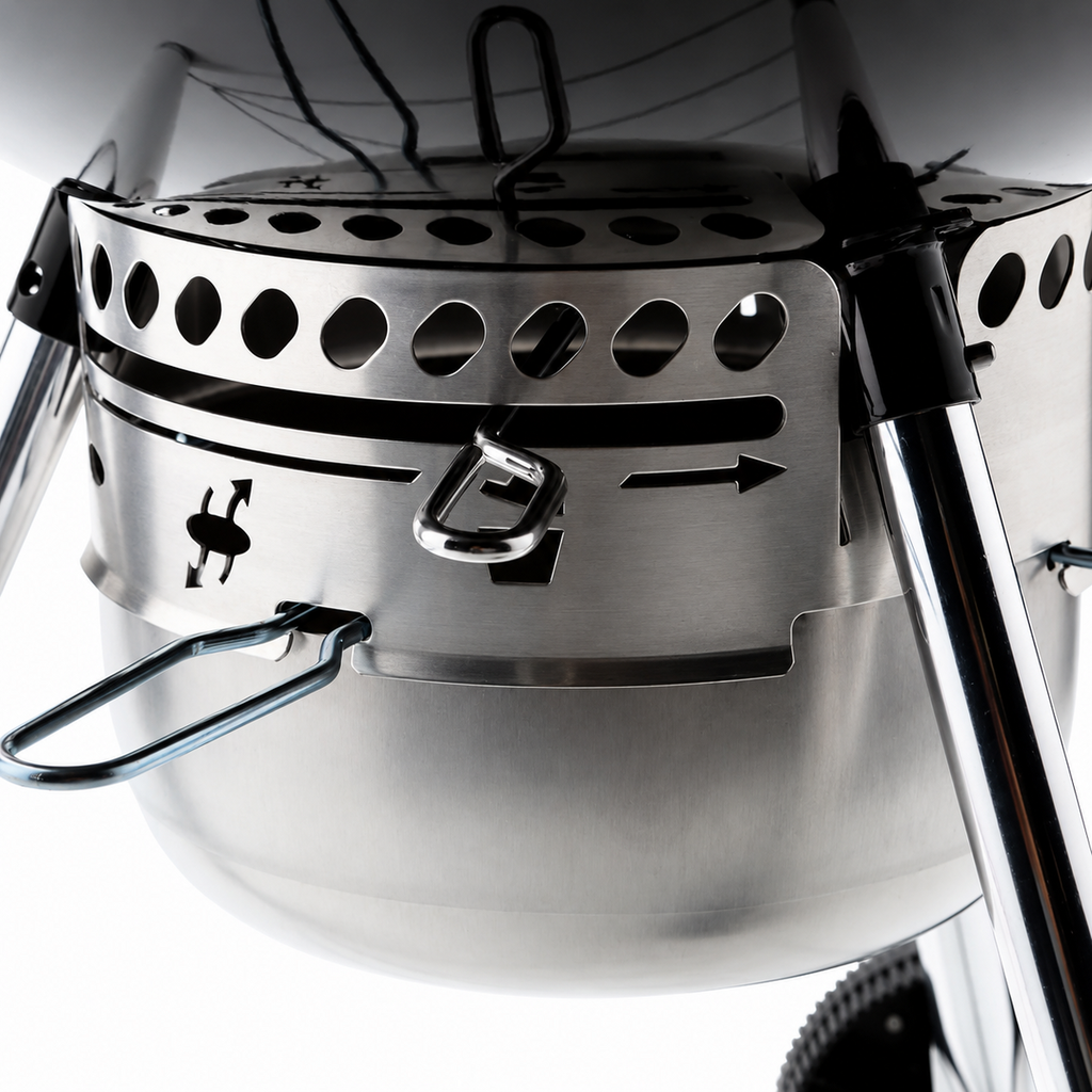 22-Inch Kettle Charcoal Grill with Removable Ash Catcher and Wheels, Black